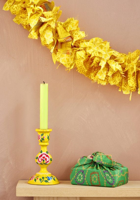 Namaste Room Decor Recycled Sari Eco Tinsel/Garland - Yellow