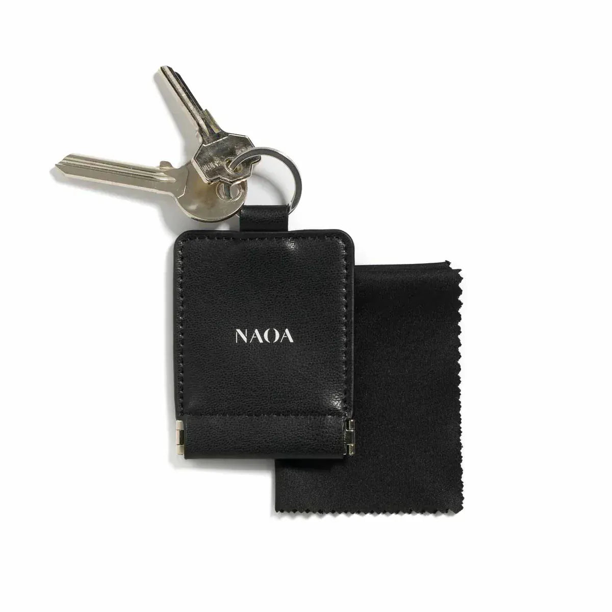 NAOA Eyewear Accessories Black Vegan Keyring with Microfibre