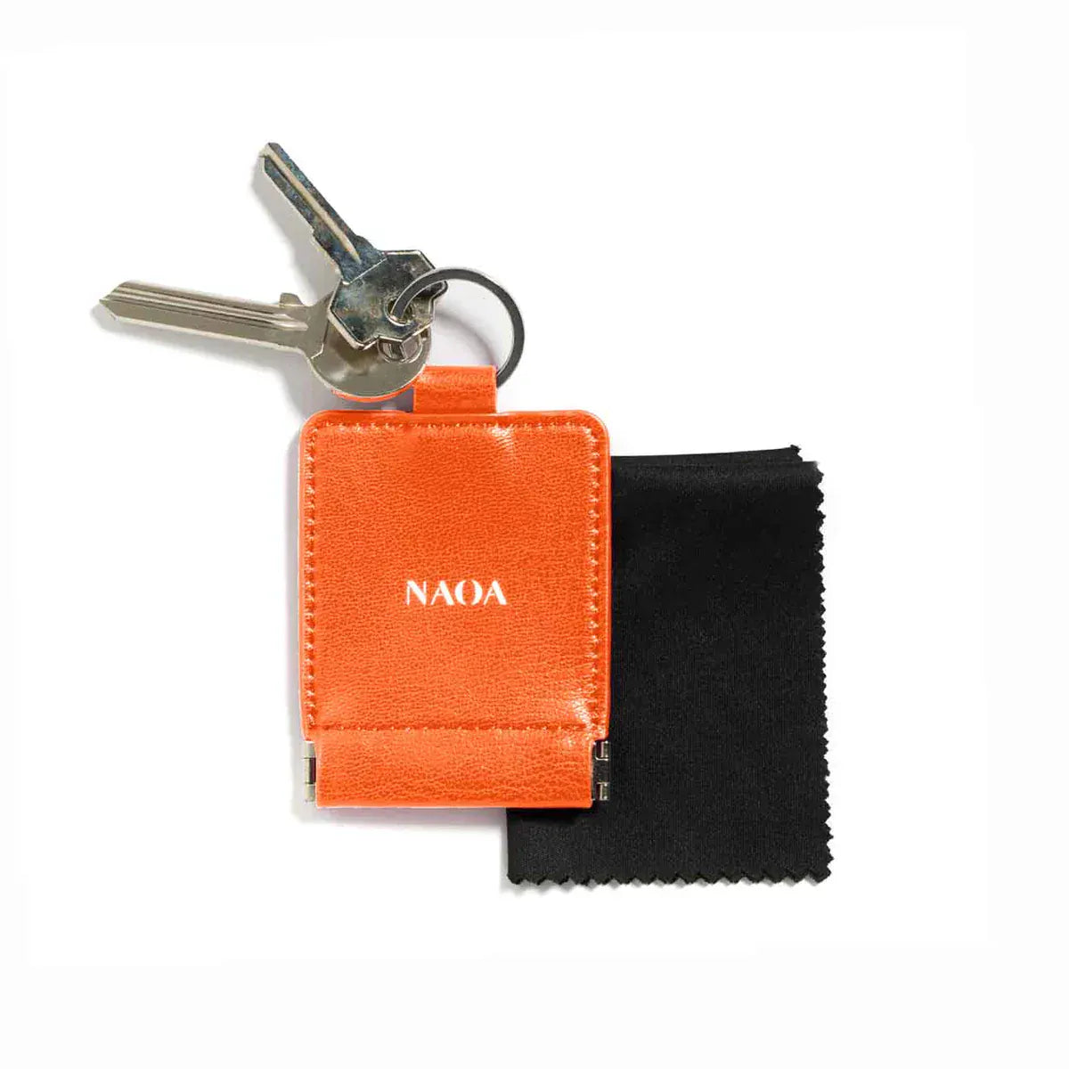 NAOA Eyewear Accessories Orange Vegan Keyring with Microfibre