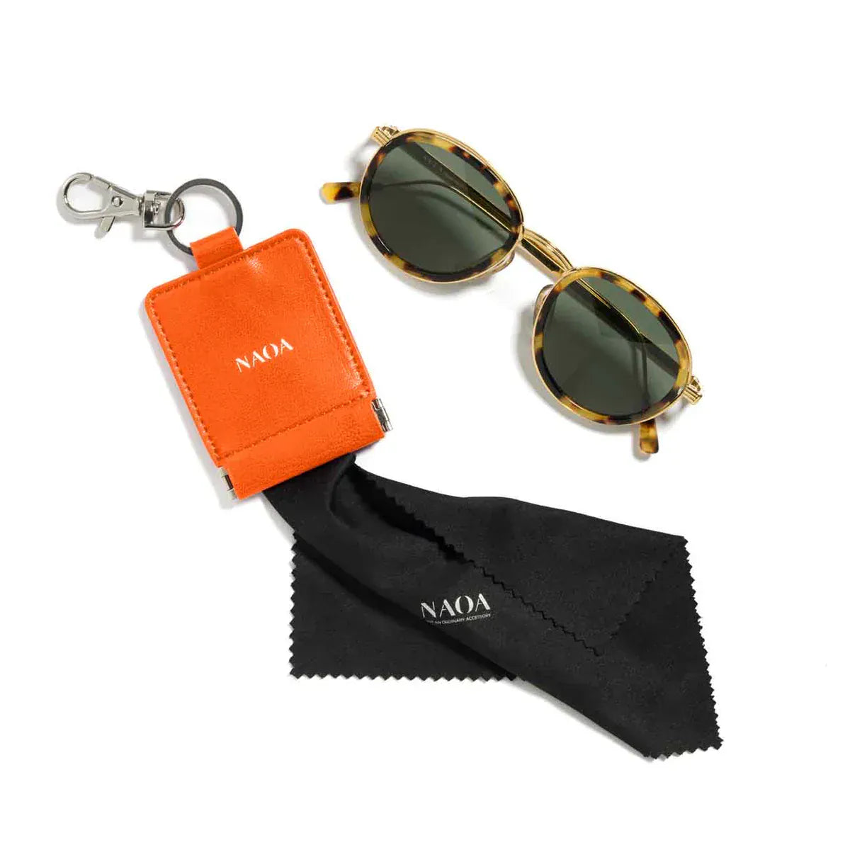 NAOA Eyewear Accessories Vegan Keyring with Microfibre