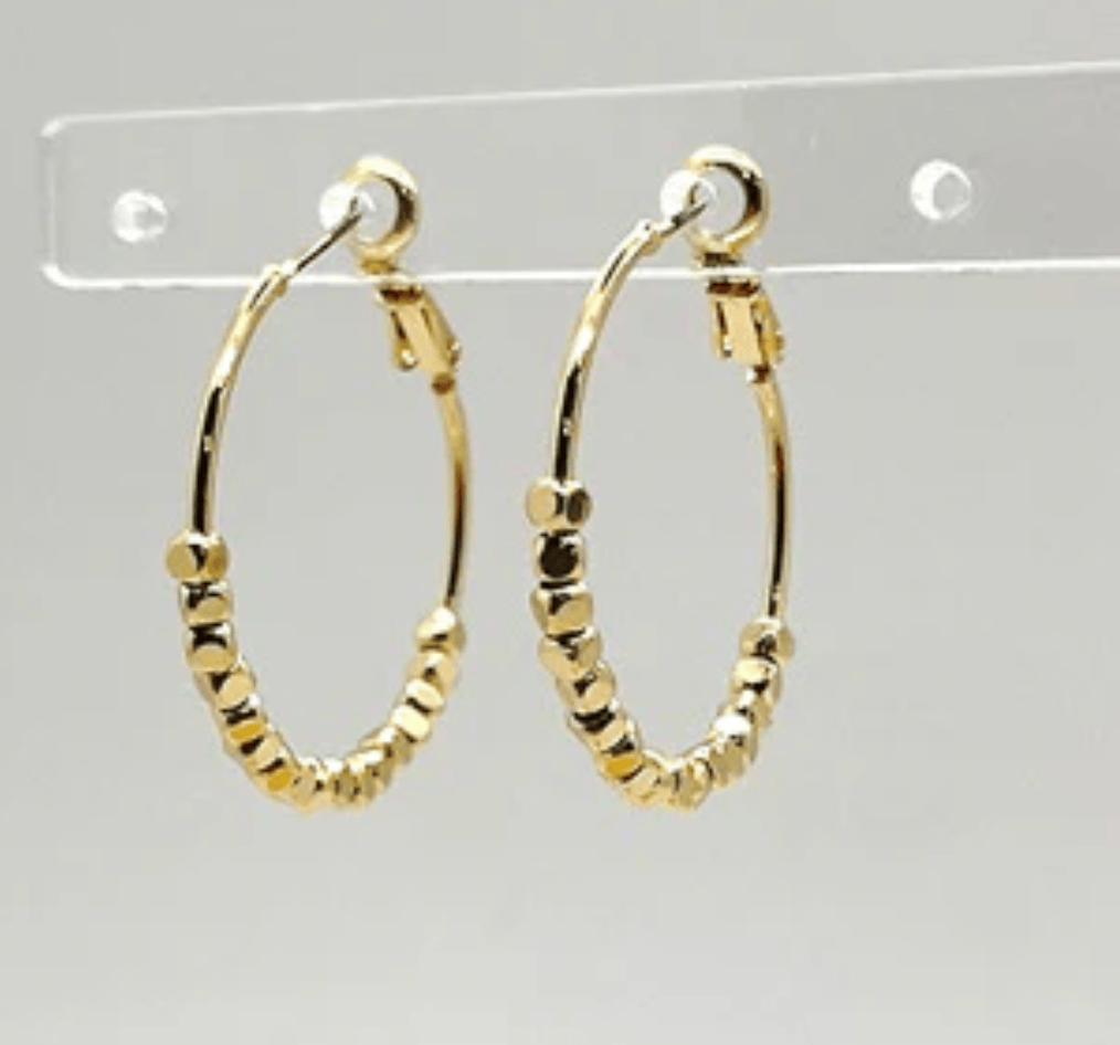 NELLIE&DOVE Beaded Hoop Earrings - Gold