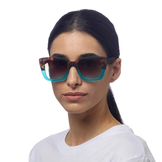 NELLIE&DOVE Eyewear Elba Sunglasses in Havana and Blue