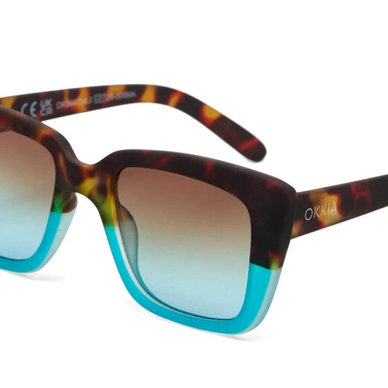 NELLIE&DOVE Eyewear Elba Sunglasses in Havana and Blue