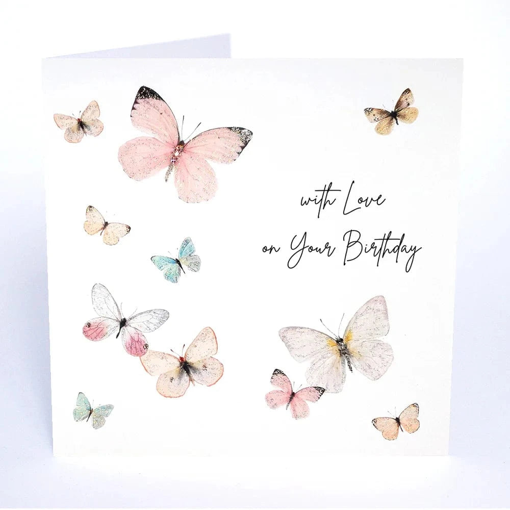 NELLIE&DOVE Greetings Cards With Love On Your Birthday (Butterflies) Greetings Card