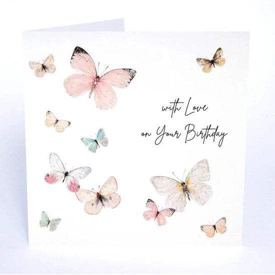 NELLIE&DOVE Greetings Cards With Love On Your Birthday (Butterflies) Greetings Card