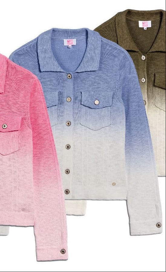 NELLIE&DOVE Jackets South Beach Knitted Jeans Style Jacket in Blue Ombre