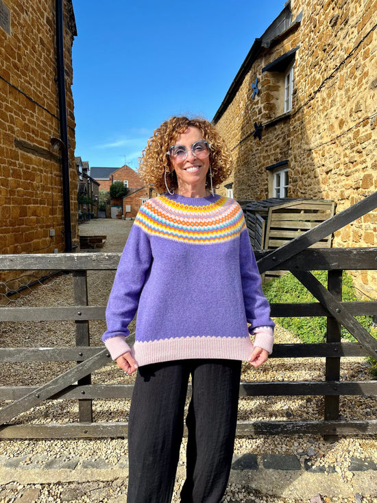 NELLIE&DOVE Jumpers Happy Fairisle Jumper in Heather