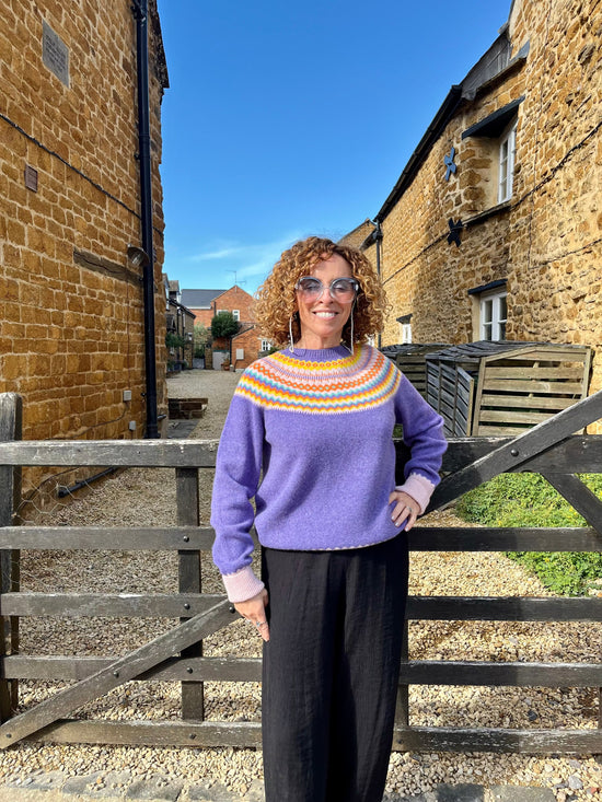 NELLIE&DOVE Jumpers Happy Fairisle Jumper in Heather