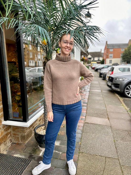 NELLIE & DOVE Knitwear Cairngorms Roll Neck Jumper in Sabbioso