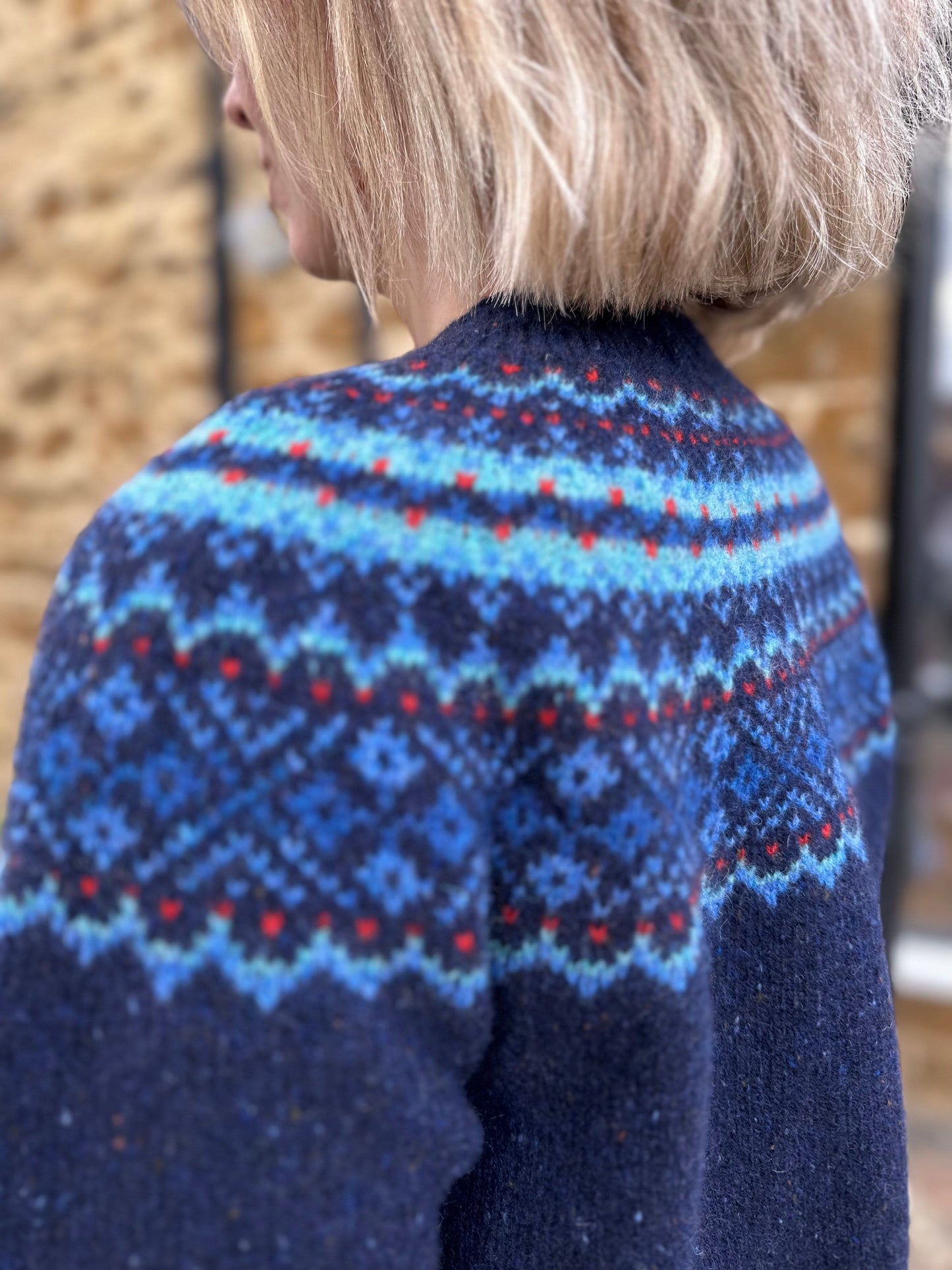 NELLIE & DOVE Knitwear Glenugie Nep Fairisle Yoke Crew Neck Jumper Jura