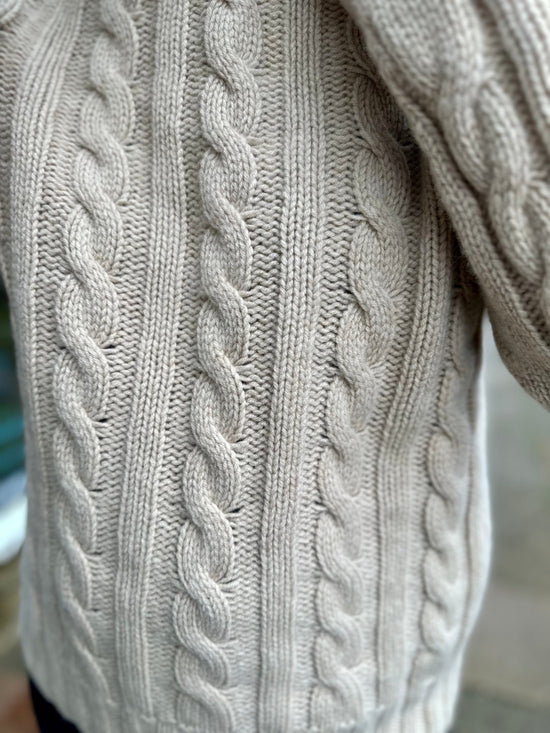 NELLIE & DOVE Knitwear Highland Heather Cable Knit Jumper in Oatmeal