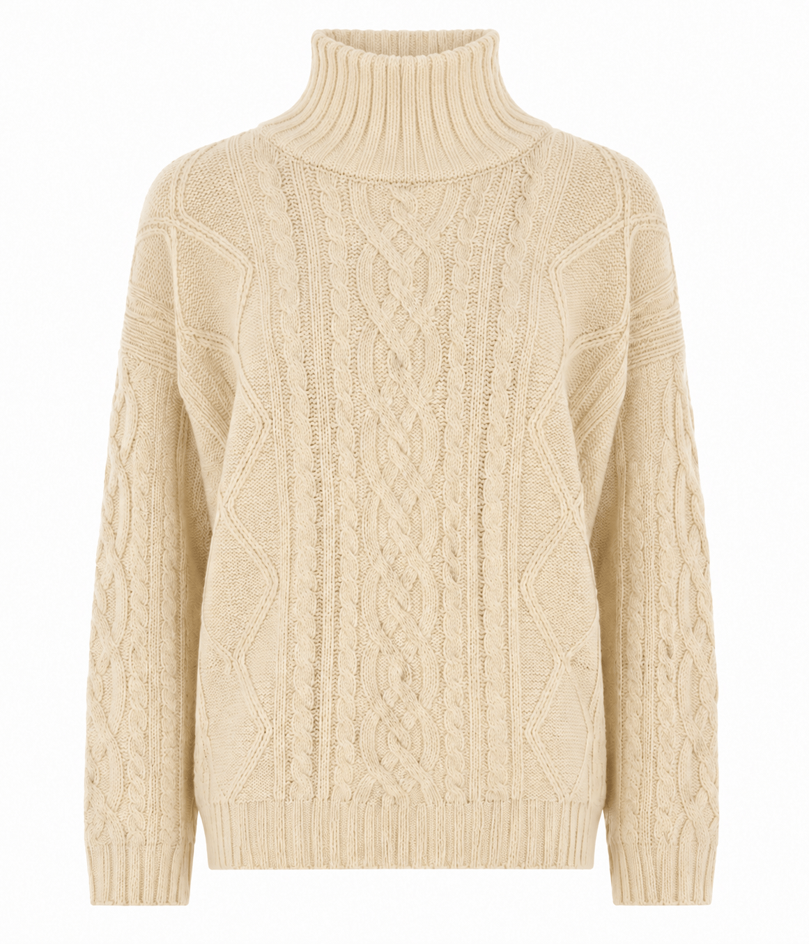 NELLIE & DOVE Knitwear ONE SIZE Enya Cable Knit Turtle Neck in Oatmeal