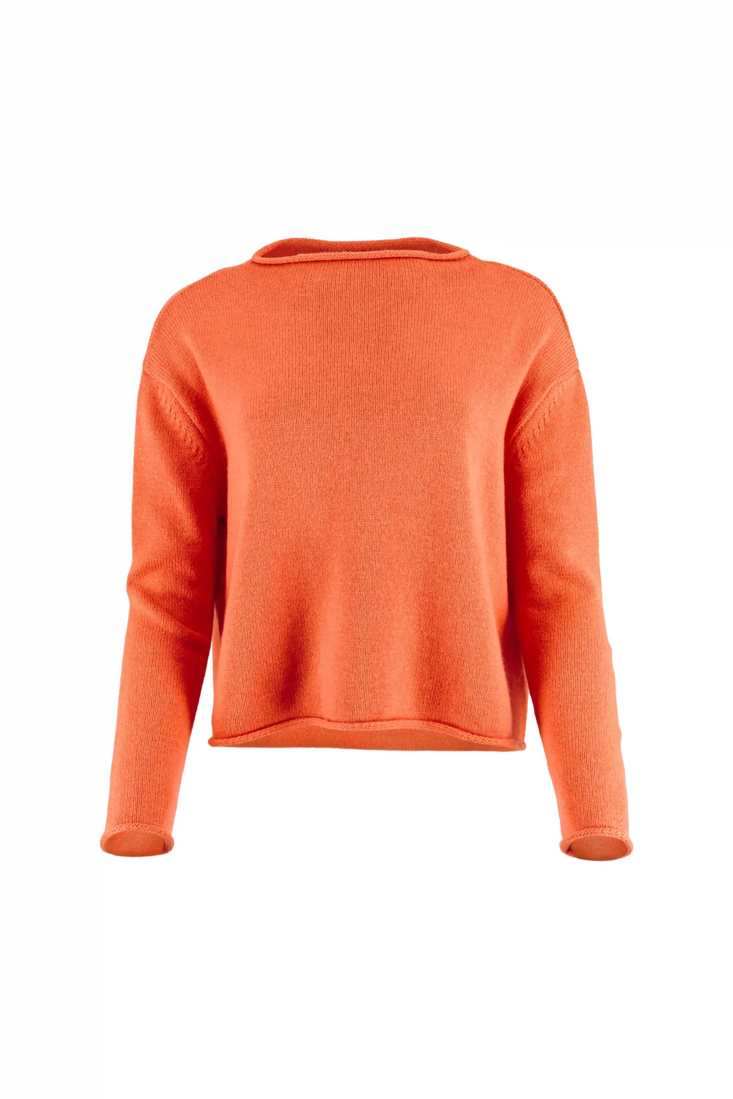 NELLIE & DOVE Knitwear ONE SIZE Sienna Rolled-Edge Knit in Coral