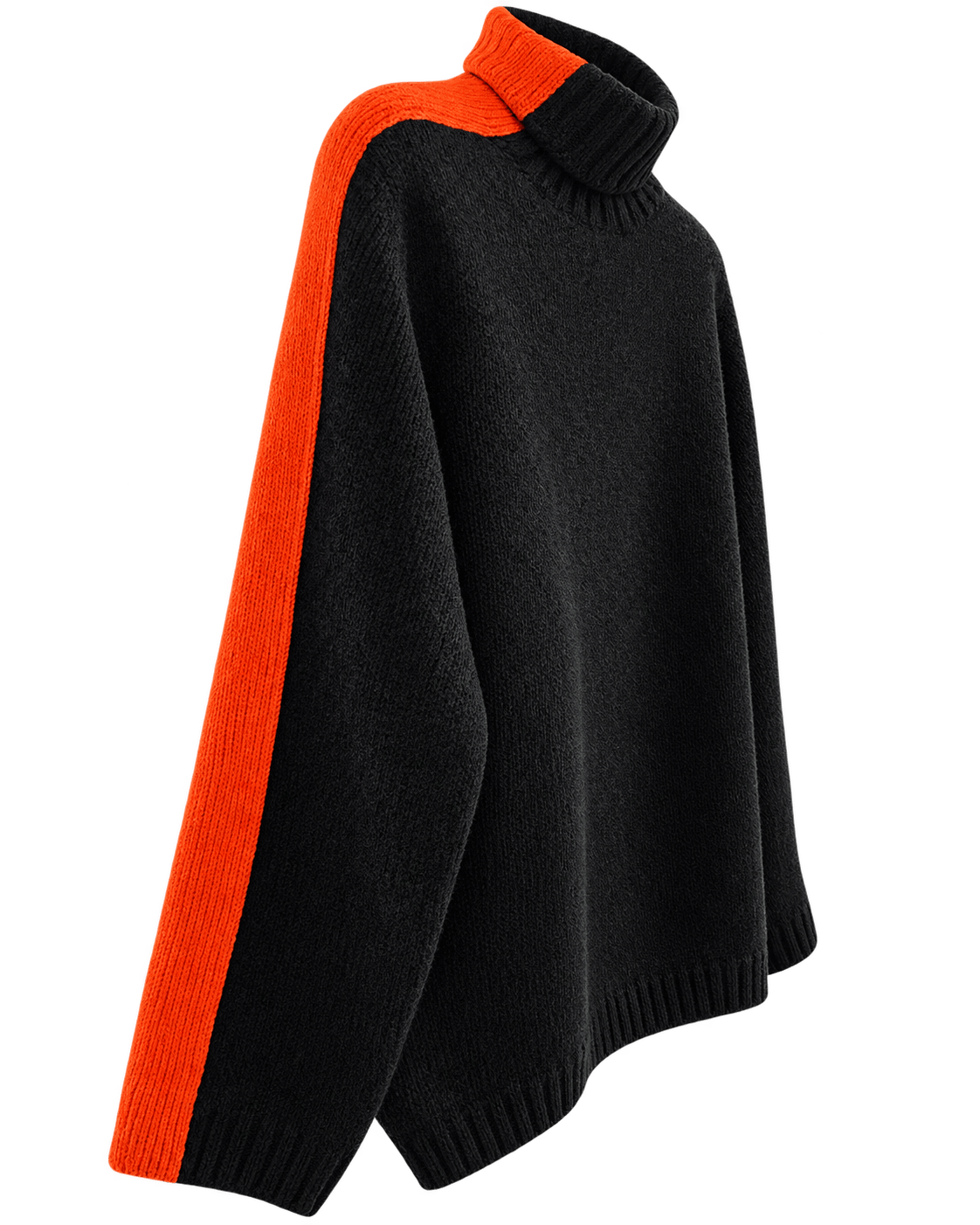 NELLIE & DOVE Knitwear The Helen Side Stripe Knit in Charcoal & Burnt Orange
