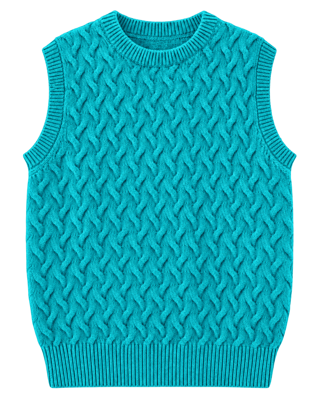 NELLIE & DOVE Knitwear The Jane Heritage Cable Tank in Turquoise