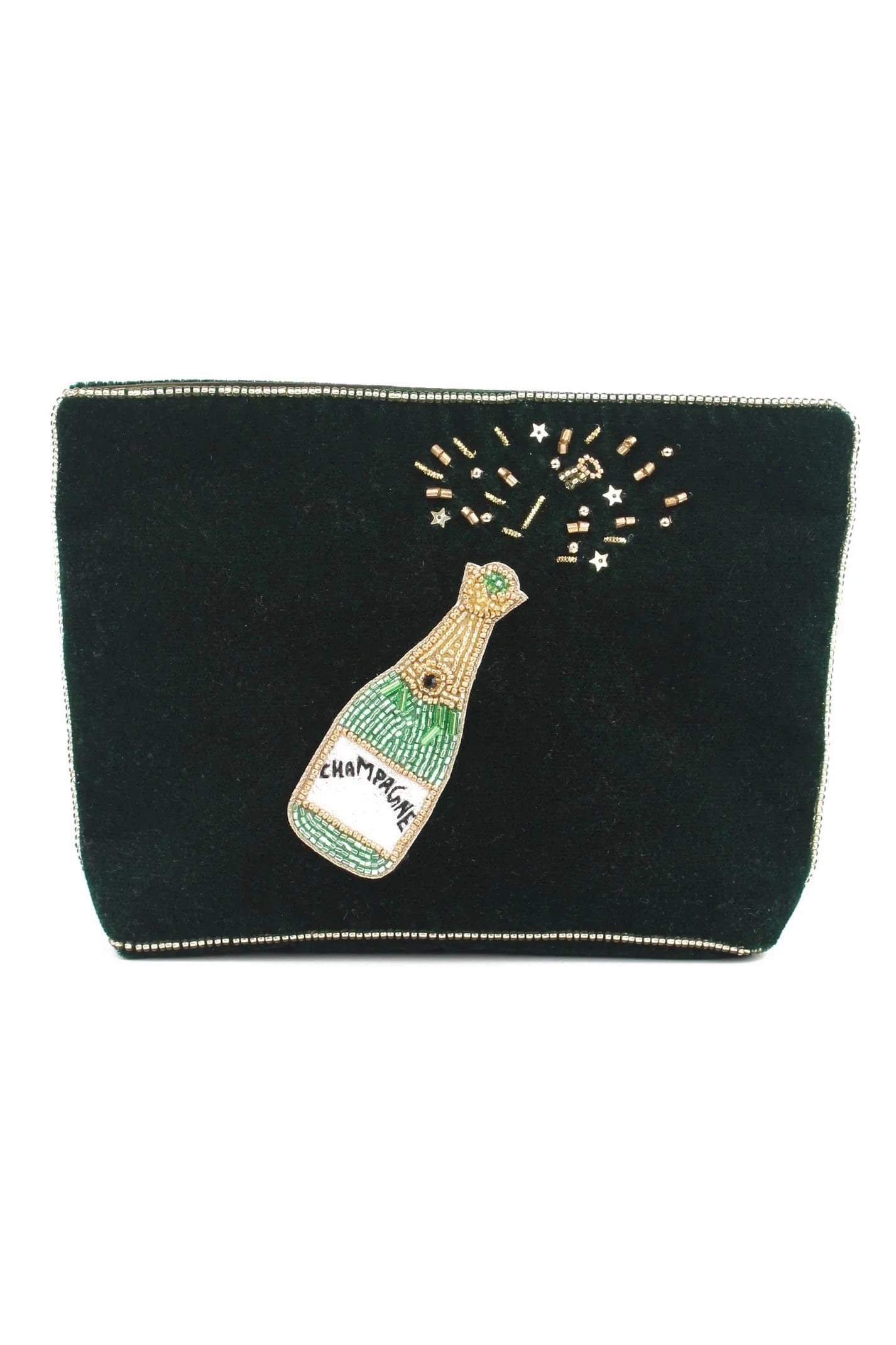 NELLIE&DOVE Medium Green Champagne Pouch