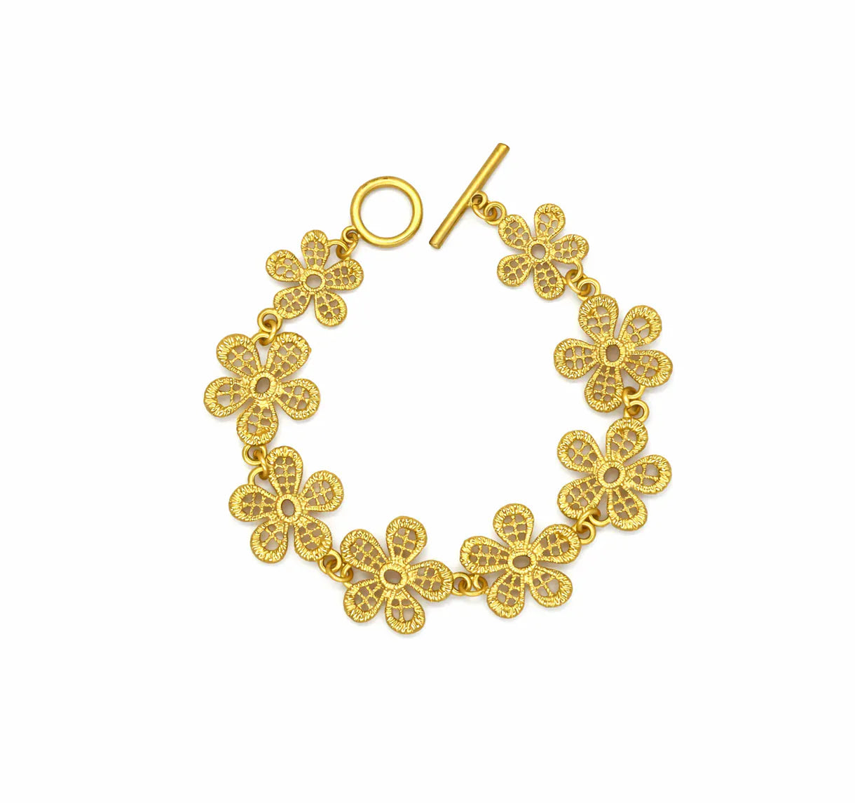 Nellie's Nuggets Accessories Gold Filigree flower bracelet