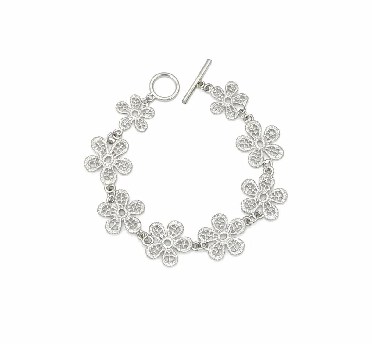 Nellie's Nuggets Accessories Silver Filigree flower bracelet