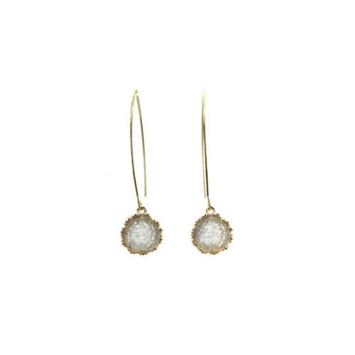 Nellie's Nuggets Earrings Crushed Crystal Hoops