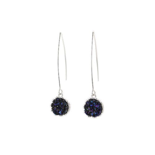 Nellie's Nuggets Earrings Crushed Crystal Hoops