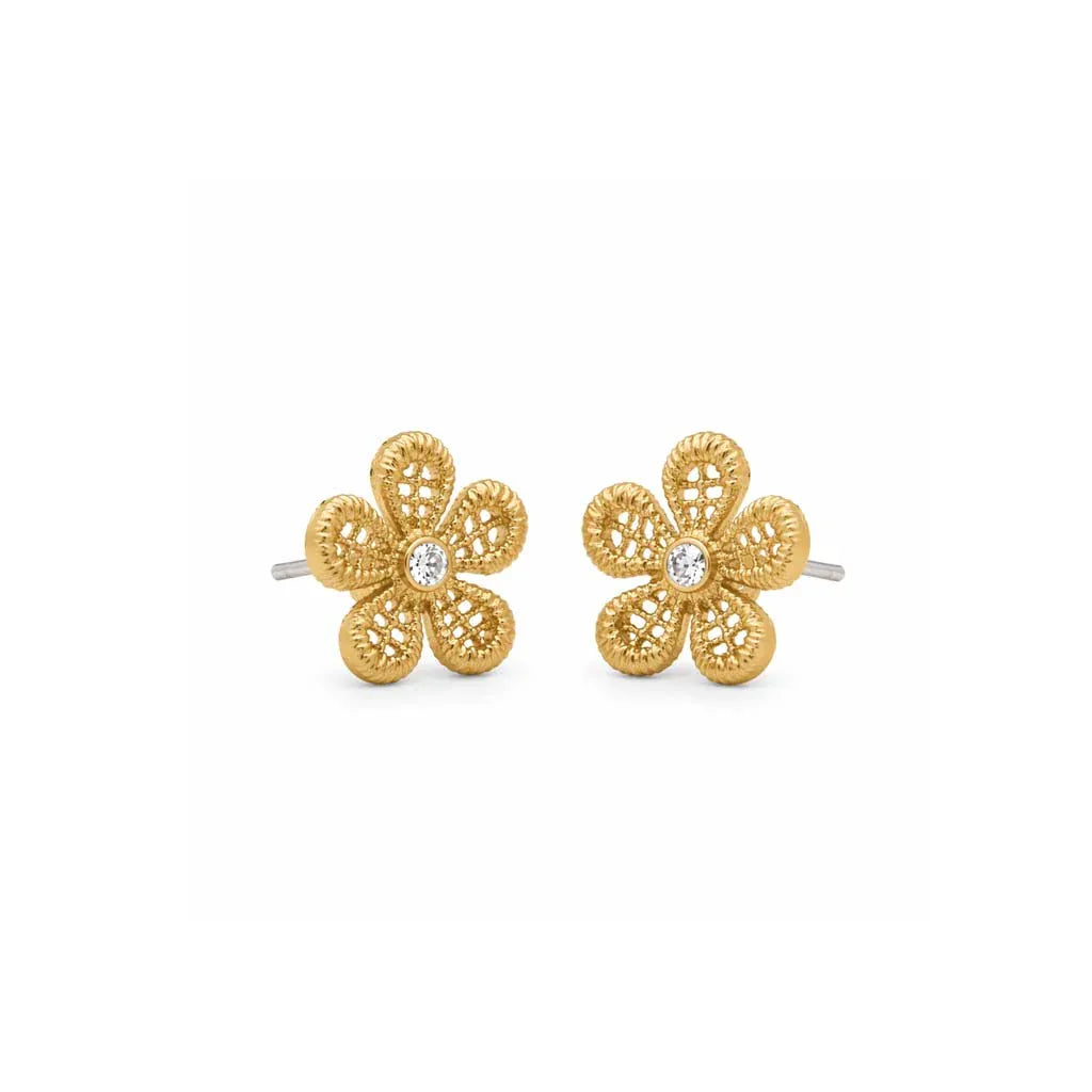 Nellie's Nuggets Earrings Flower Stud Earrings in Gold