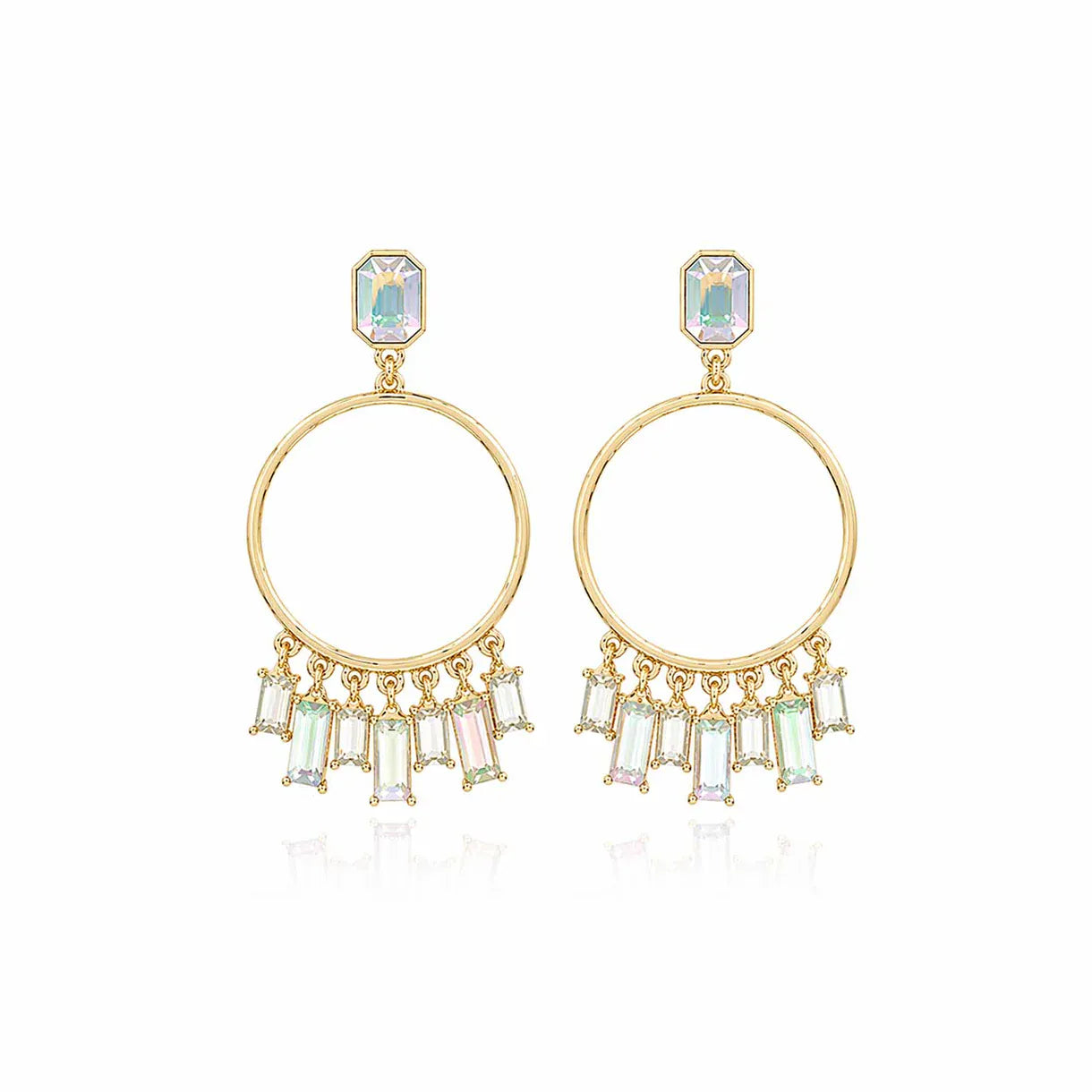 Nellie's Nuggets Earrings Hoops Crystal AB drop earrings gold