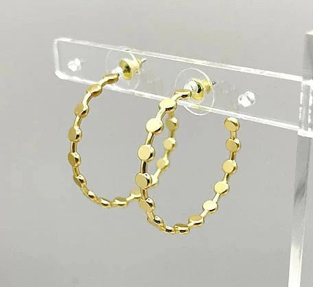 Nellie's Nuggets Earrings Matte Gold Luna Loop Earrings