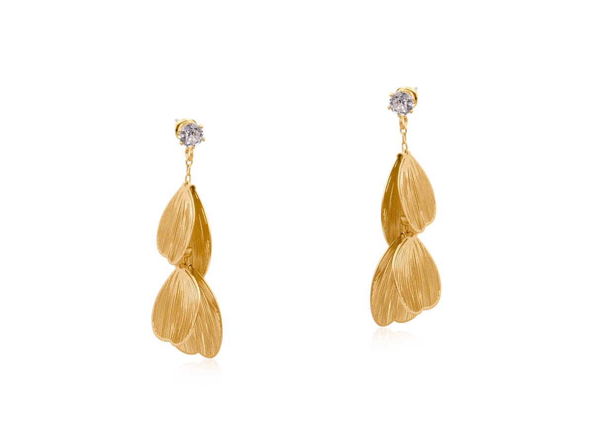Nellie's Nuggets Earrings Petal Drop Earrings in Gold