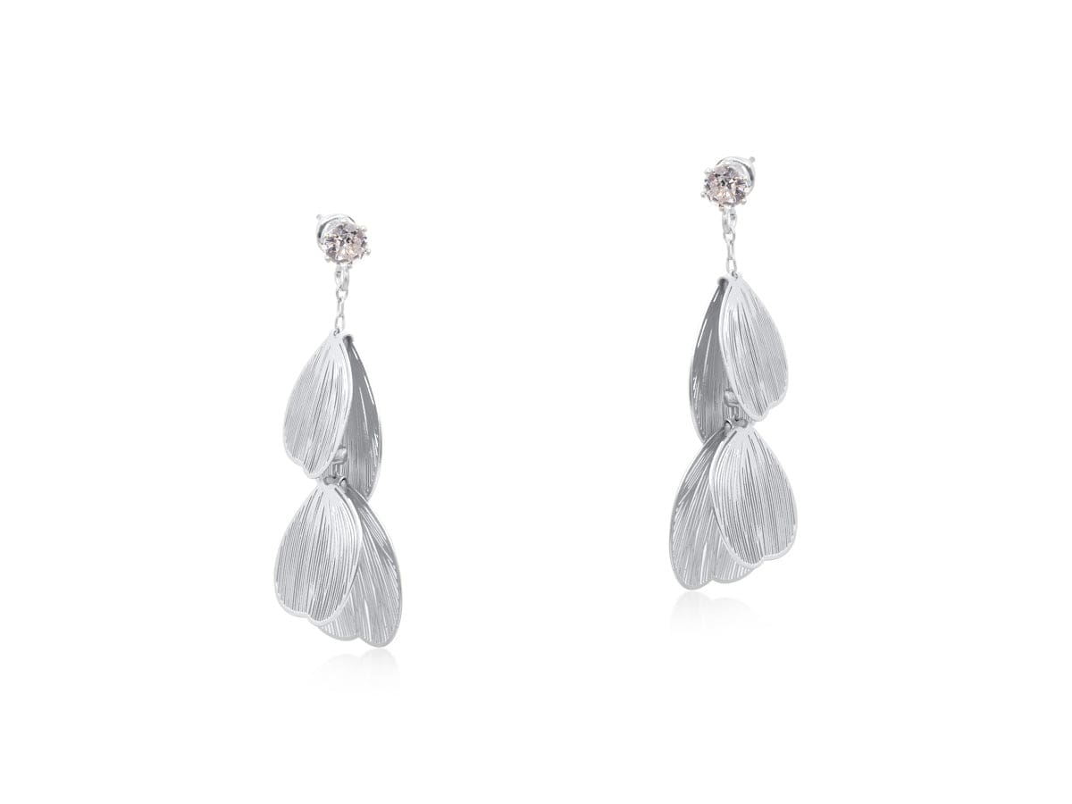 Nellie's Nuggets Earrings Petal Drop Earrings in Silver