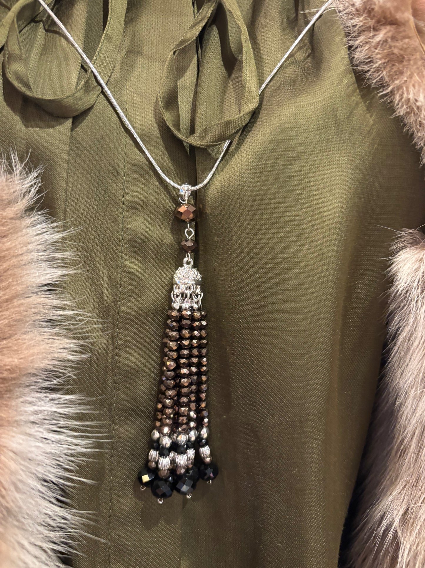 Nellie's Nuggets Necklaces Bronze Chandelier Necklace