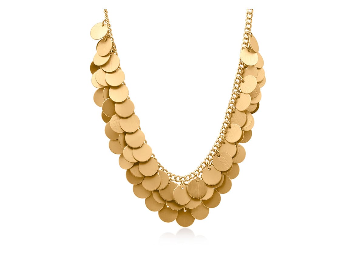 Nellie's Nuggets Necklaces Coin Statement Necklace in Gold