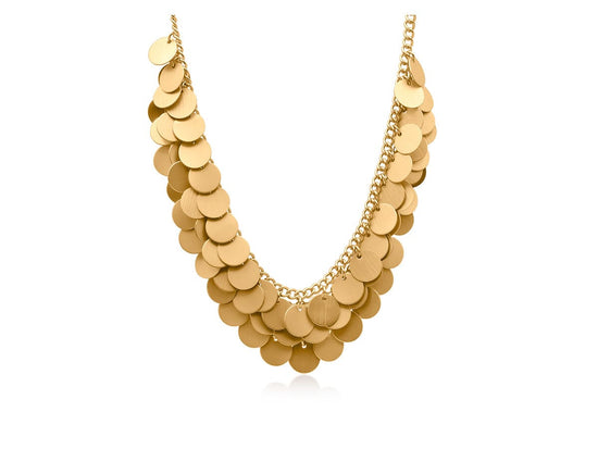 Nellie's Nuggets Necklaces Coin Statement Necklace in Gold