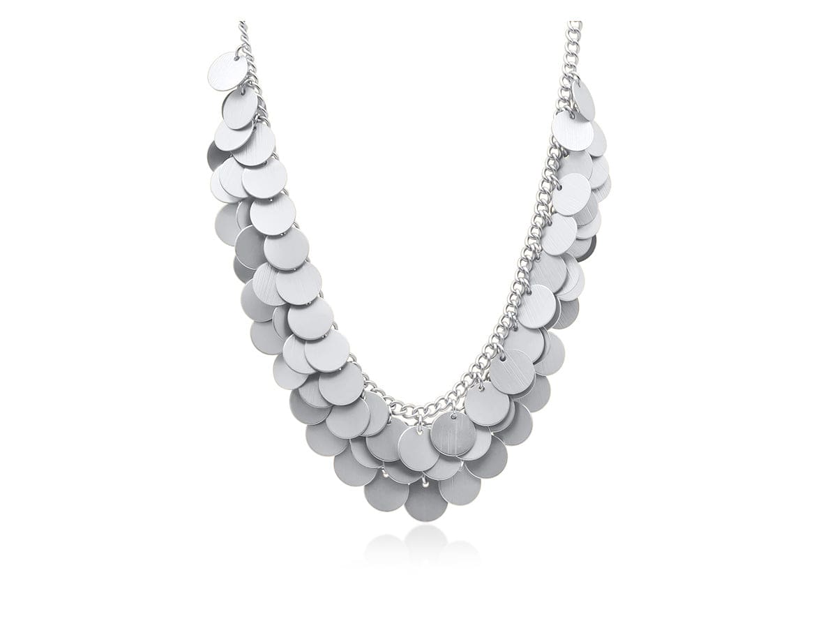 Nellie's Nuggets Necklaces Coin Statement Necklace in Silver