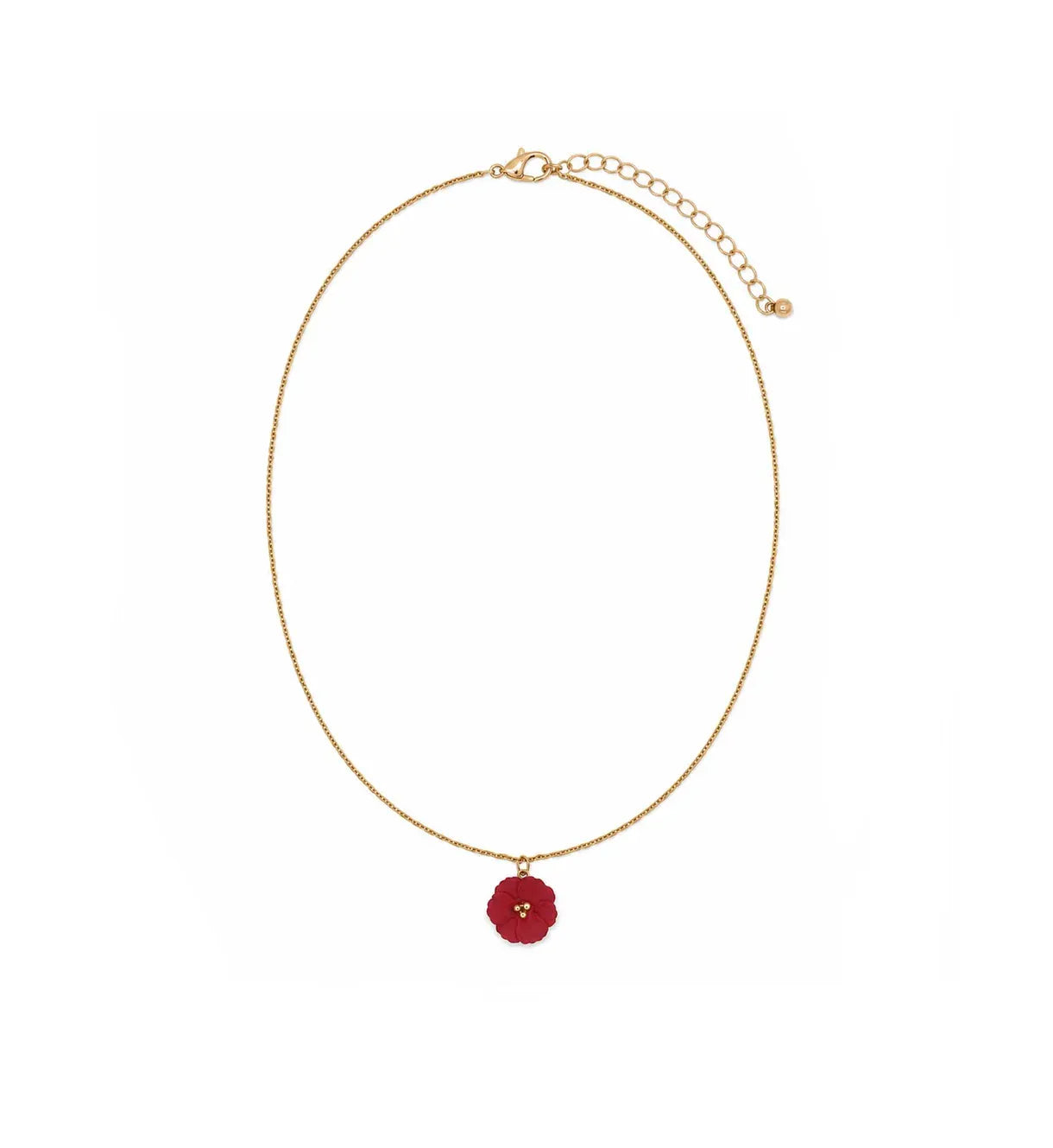 Nellie's Nuggets Necklaces Enamel Flower Necklace Burgundy