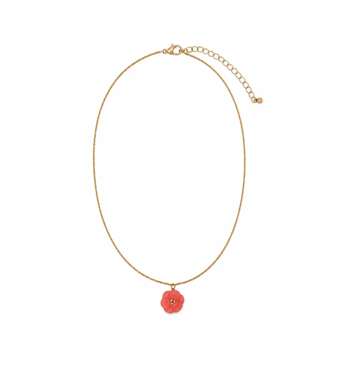 Nellie's Nuggets Necklaces Enamel Flower Necklace Coral