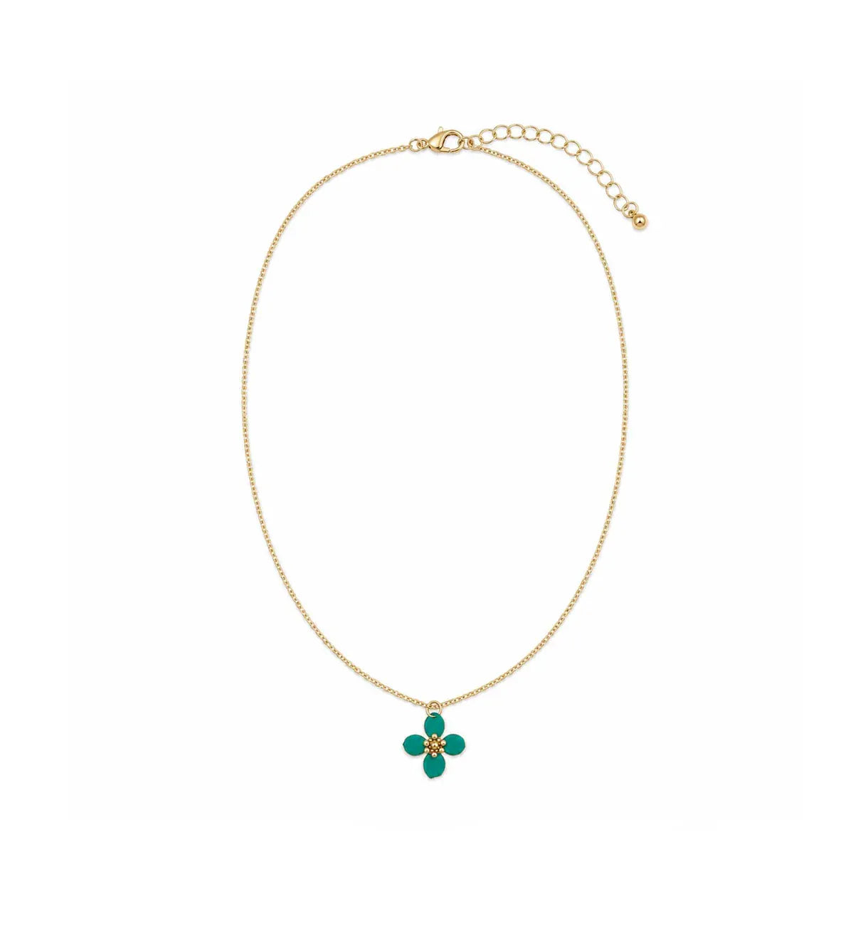 Nellie's Nuggets Necklaces Enamel Flower Necklace Turquoise