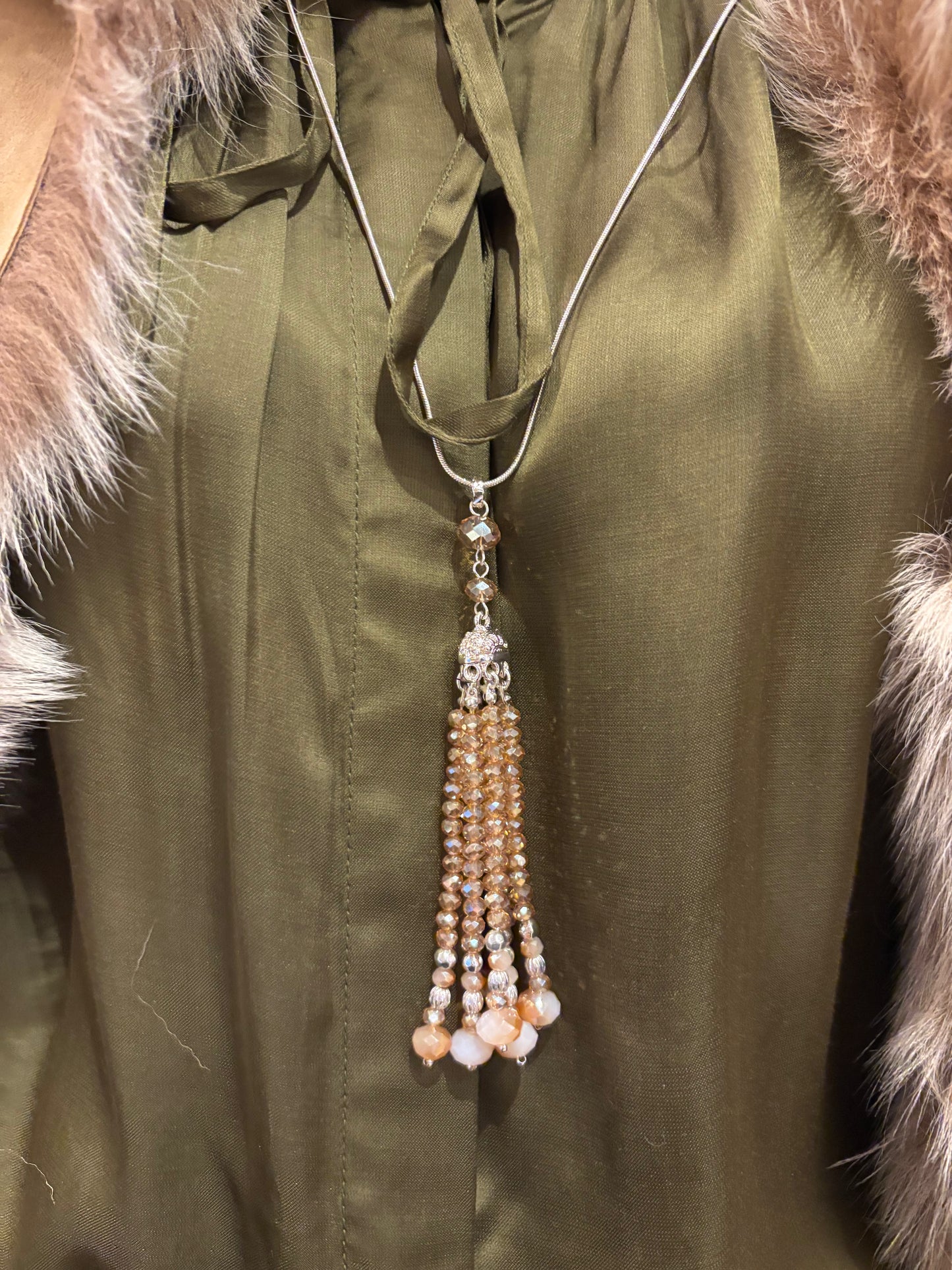 Nellie's Nuggets Necklaces Smoke/Champagne Chandelier Necklace