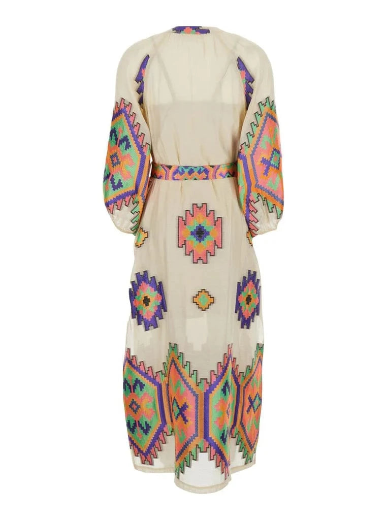 NEMA Resortwear Dresses Beige Abstract Dress