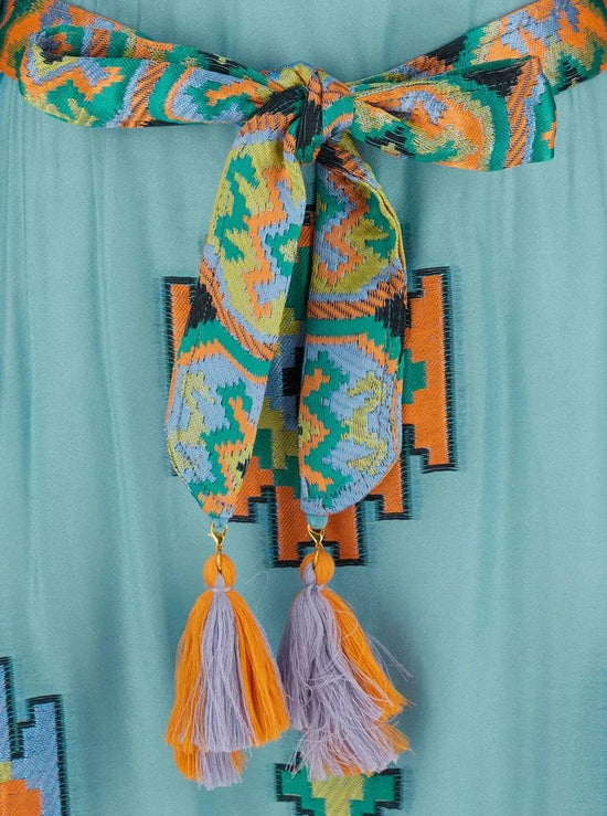 NEMA Resortwear Dresses Turquoise Abstract Dress