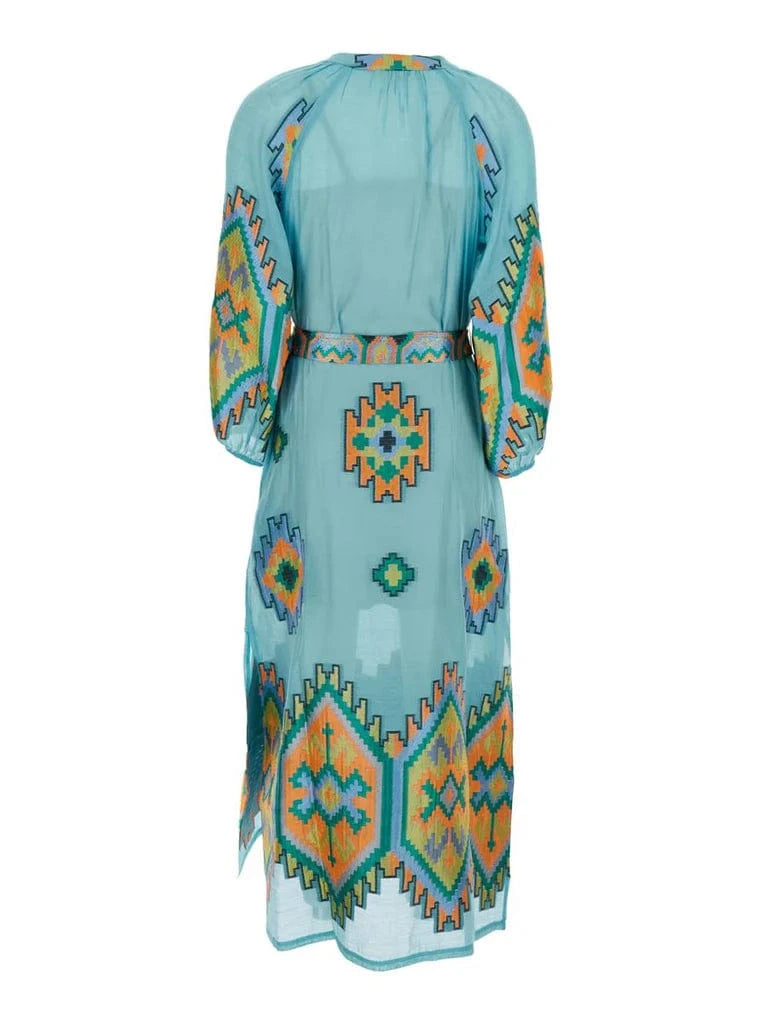 NEMA Resortwear Dresses Turquoise Abstract Dress