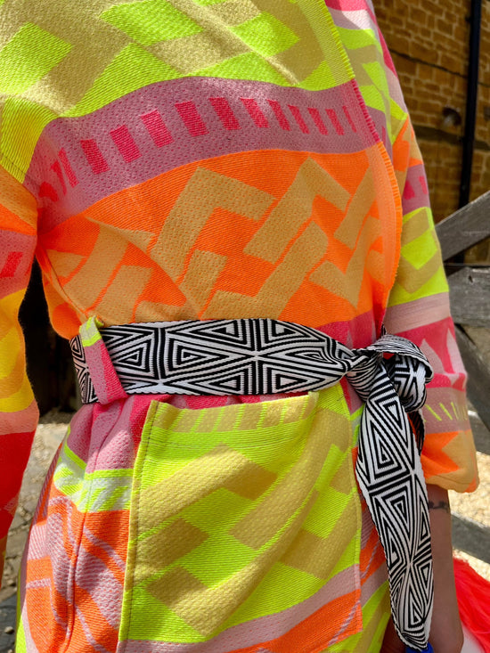 NEMA Resortwear SALE Jackets Fluorescent Aztec Kimono