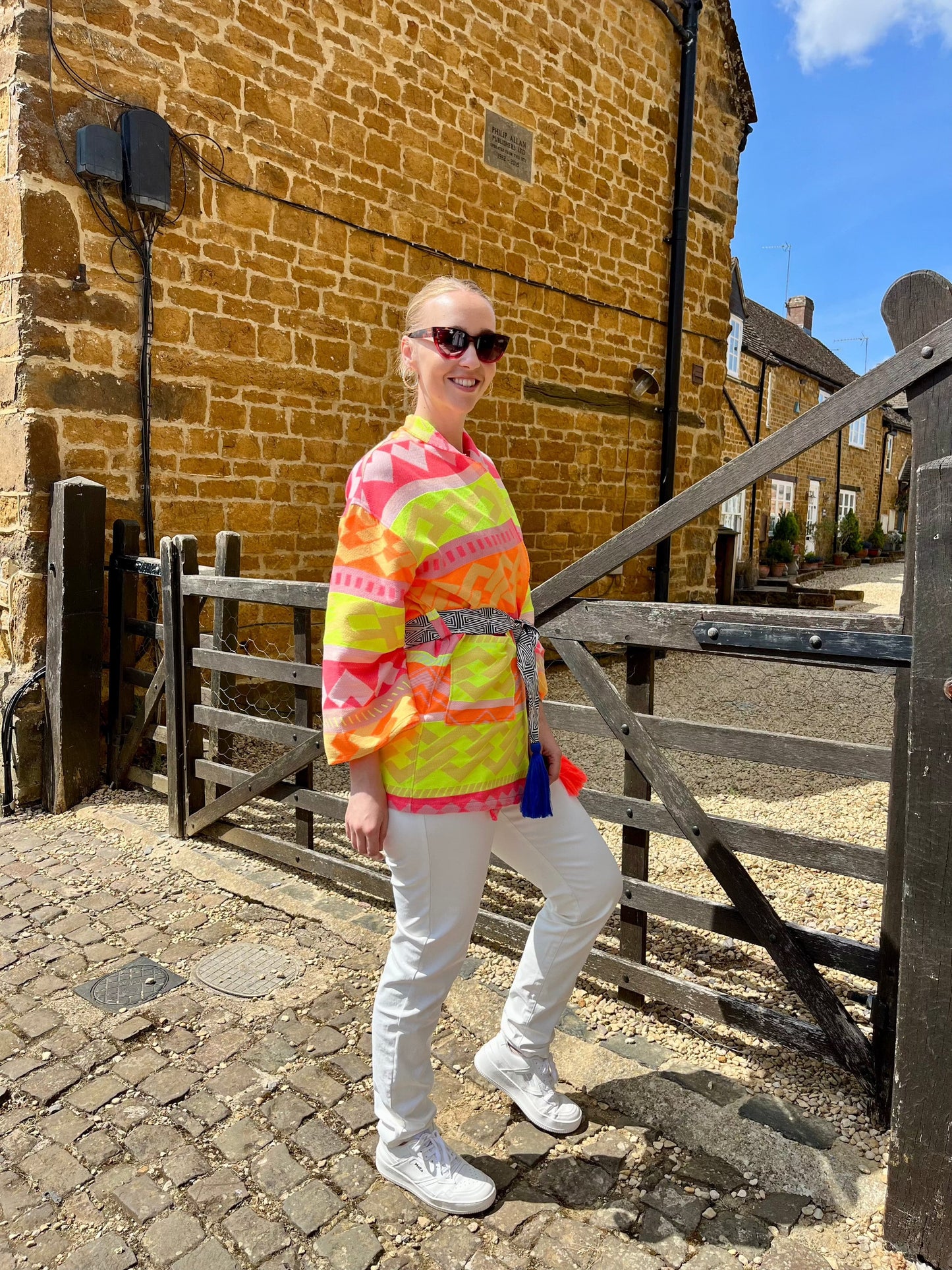 NEMA Resortwear SALE Jackets Fluorescent Aztec Kimono
