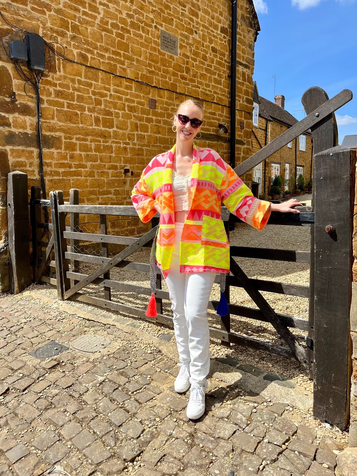 NEMA Resortwear SALE Jackets Fluorescent Aztec Kimono