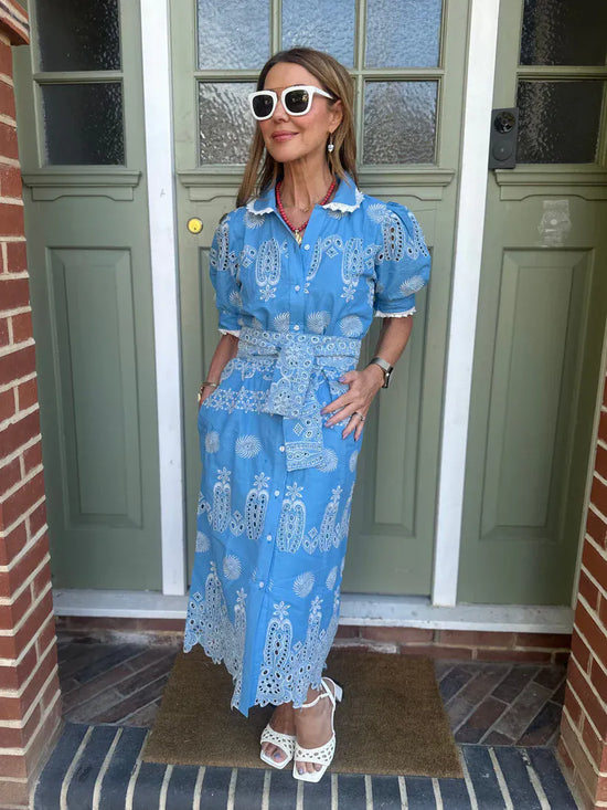 Sani Petite Midi Shirt Dress in Blue – NELLIE&DOVE