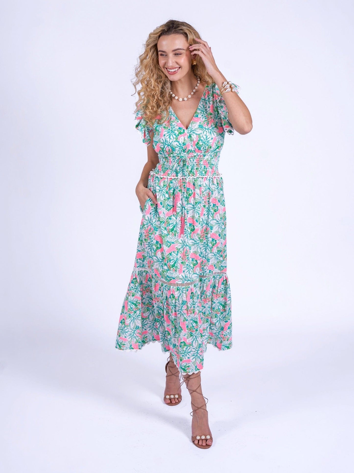 New Day Originals Misha Dress in Pink Parrot