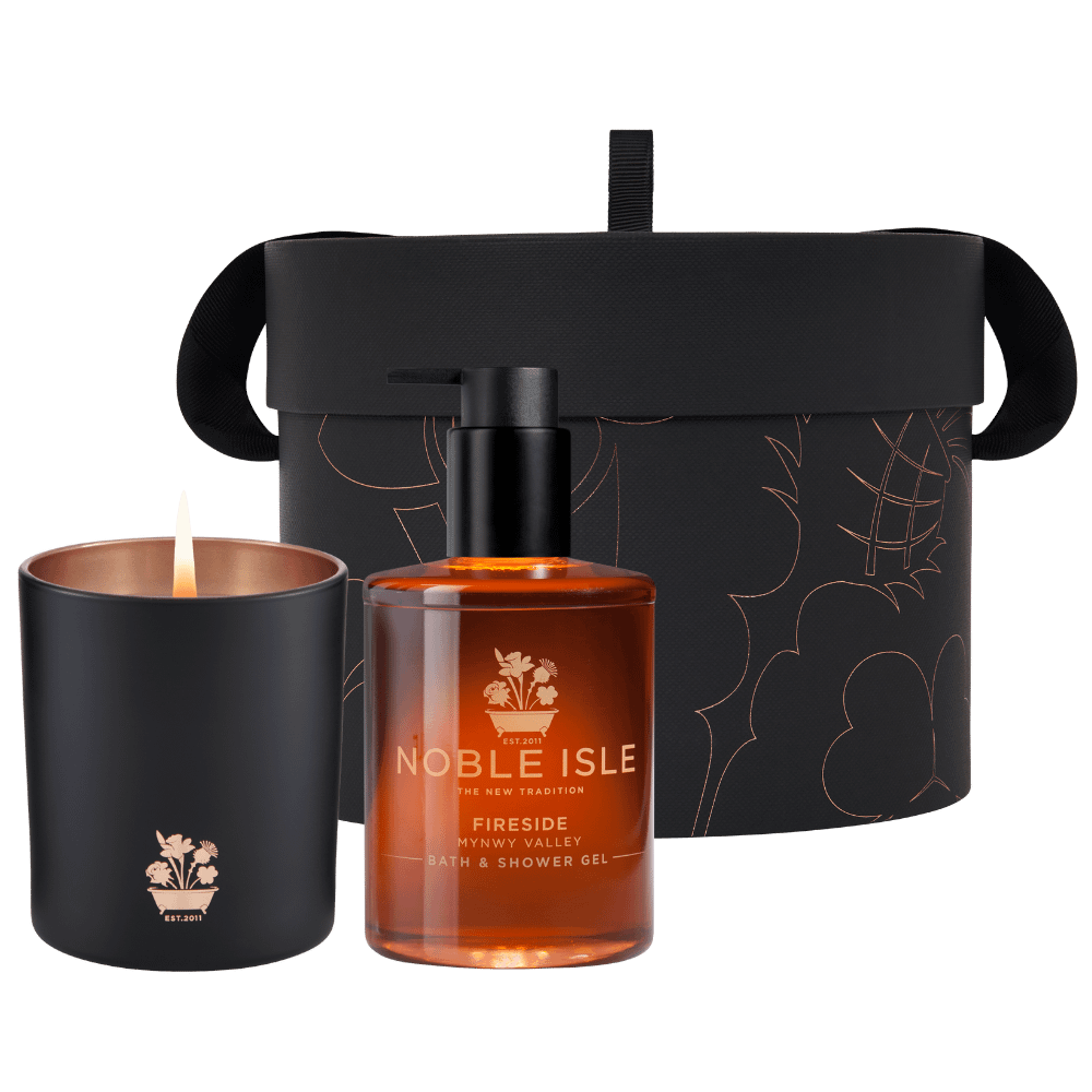 Noble Isle Bath & Body Fireside Candle & Shower Gel Set