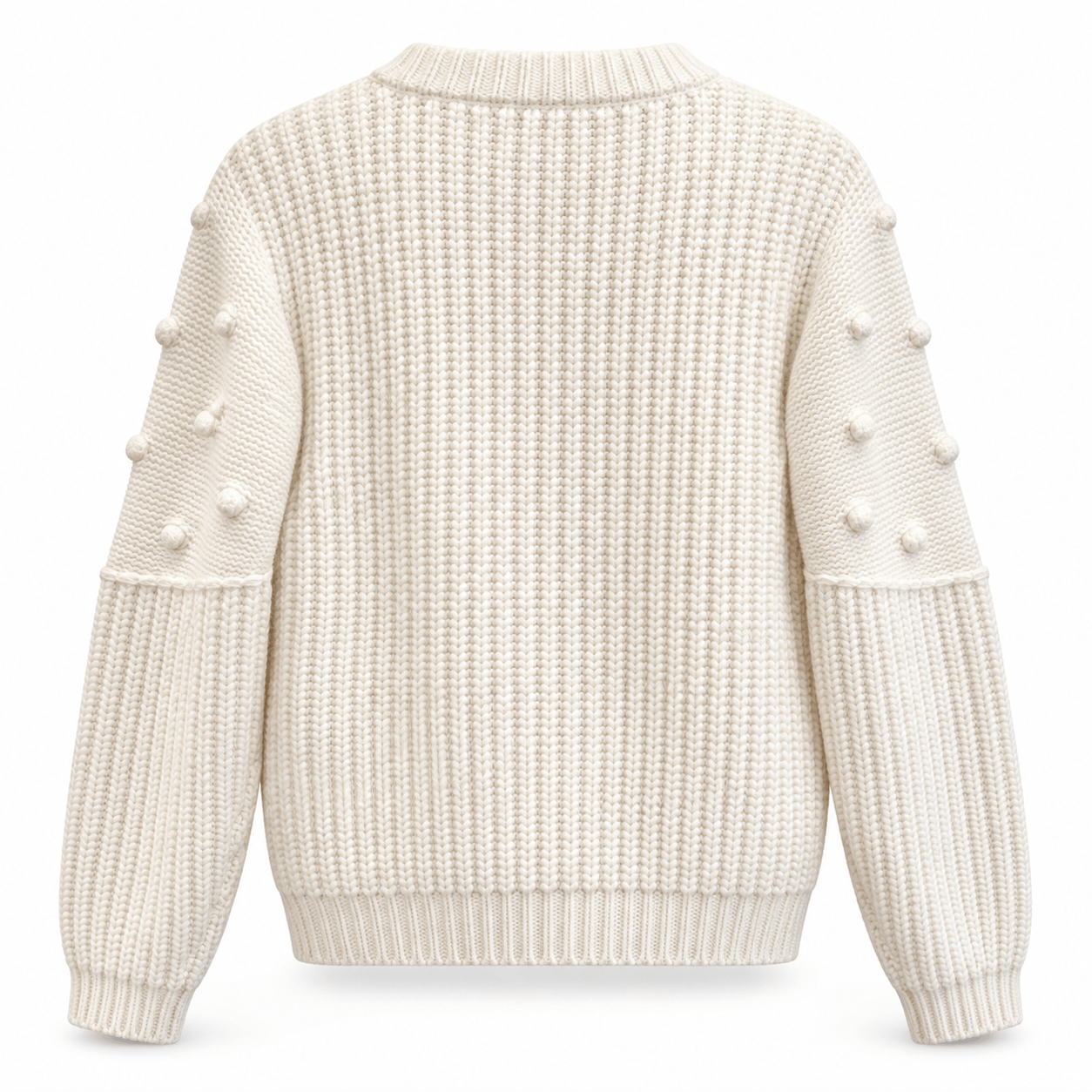 NOT SHY Knitwear Chunky Bobble Knit Cardigan in Ecru