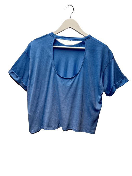 NOT SHY Tops Boxy Scoop Back T Shirt in Blue