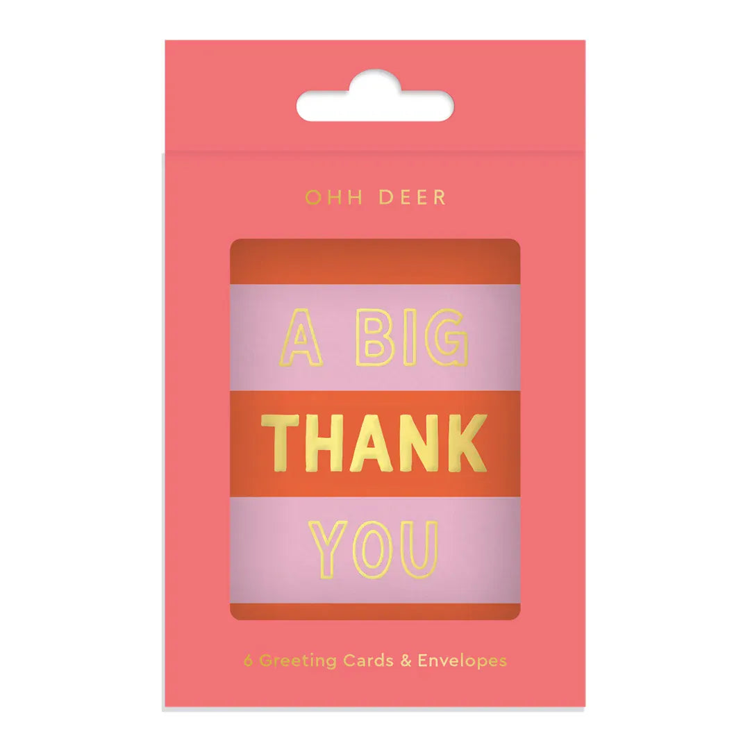 OHH DEER Greetings Cards A BIG THANK YOU - Cards multipack of 6