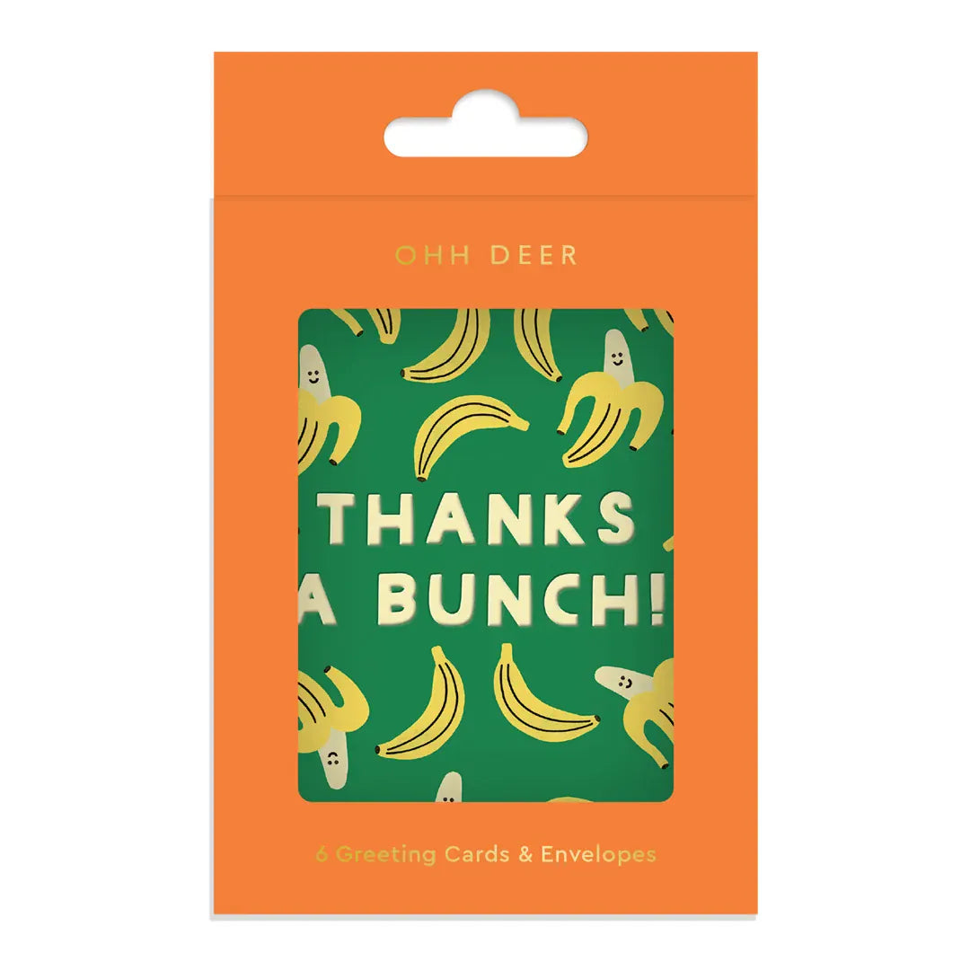OHH DEER Greetings Cards THANKS A BUNCH - Thank You Cards - multipack of 6